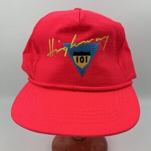 Highway 101 Cap Trucker Hat Country Music 1990s 80's Neon Pink Nylon Snapback